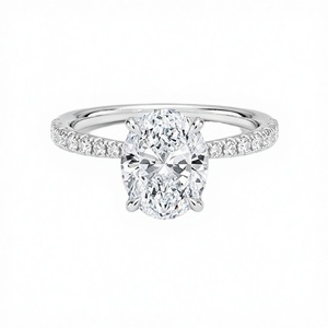 Bague en argent massif avec moissanite 1-5 carats, certificat GRA, VS D, personnalisable, style solitaire classique, taille ovale, bijoux de fiançailles - Product Image 4