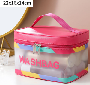 PVC Makeup <b>Bag</b> Hot Sale Portable Travel Handle <b>Clear</b> Waterproof Cosmetic <b>Toiletry</b> Women Girls Zipper Closure - Product Image 2