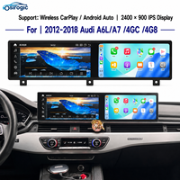 Lecteur DVD de voiture à double écran de 25,6 pouces avec CarPlay sans fil Android Auto pour Audi A6L/A7 /4GC /4G8 2012-2018 Écran tactile HD IPS