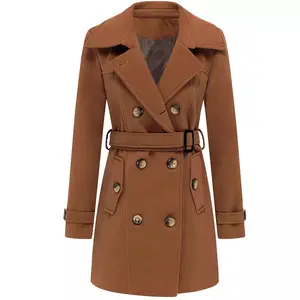 Модные женские шерстяные пальто, Лидер продаж, теплые зимние тканые женские шерстяные женские зимние пальто