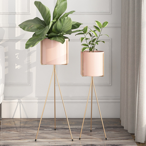 Macetas Nuevas <span class=keywords><strong>de</strong></span> Fabricantes, Macetas Grandes <span class=keywords><strong>de</strong></span> Metal para Jardín Interior, Venta al por Mayor, Macetas Económicas con Soporte para Plantas, Macetas Doradas para Plantas - Product Image 5