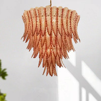 Lustre en verre soufflé à la main de style Murano, grand luminaire décoratif pour hall d'hôtel, villa, restaurant