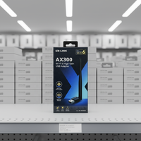 Adaptateur USB sans fil WiFi 6 AX300 avec antenne à gain élevé, 300 Mbps, sécurité WPA3, compatible avec Windows/Linux/UOS
