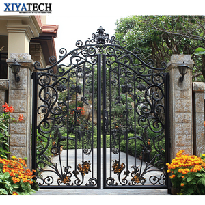 Xiyatech Sang Trọng Đôi Nhà Vườn An Ninh Nướng Thiết Kế Trượt Đu Sắt Cổng Đường Lái Xe Cổng Lối Vào Chính Rèn Sắt Cổng - Product Image 2