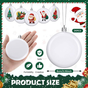 Decorazioni Natalizie Rotonde Bianche Opache in Plastica da 3,15 Pollici, Design Moderno per Albero <span class=keywords><strong>di</strong></span> <span class=keywords><strong>Natale</strong></span> e Fai-da-Te - Product Image 6