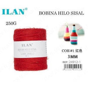Bobina di Filo Sisal 3mm Rosso 250G per Lavori Artigianali - Product Image 1