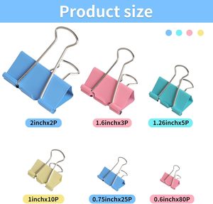 Clips de reliure en métal 1,25 pouce (32 mm) assortis, lot de 24 pièces, fournitures scolaires et de bureau (multicolores) - Product Image 5