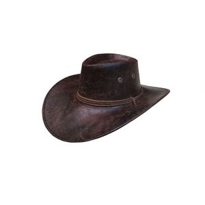 Nuevo Sombrero Vaquero de Cuero Unisex con Parte Superior Plana, Estilo Jazz, Idea de Regalo Moderna - Product Image 4
