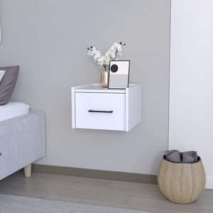 <b>Floating</b> Nightstand Calion White Bedroom Storage Cabinet Wall Mount <b>Shelf</b> - Product Image 6