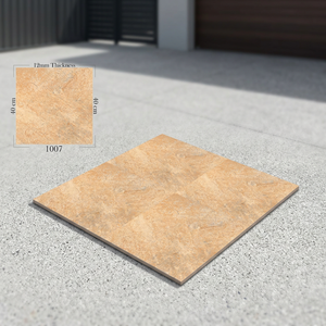 Carreaux de sol en porcelaine émaillée numérique HD beige 40x40cm, résistants, pour extérieur, immeubles de bureaux - Product Image 4