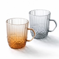 Ensemble de 6 tasses à café réutilisables en verre borosilicate coloré, design moderne fait main, collection Lefu, vente chaude