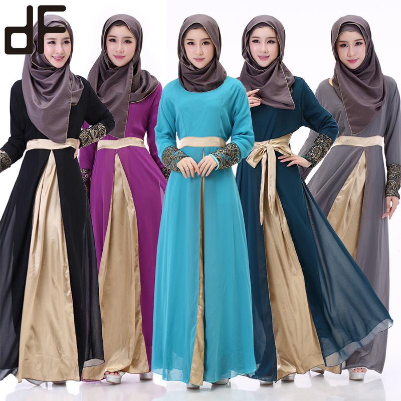 Roupas para noite femininas, oem saudi abaya duas tons egípcio roupas para mulher dourado renda manga comprida vestidos da noite em aço turquia