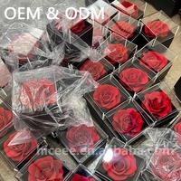 Yunnan bunga mawar abadi terlaris di dalam kotak untuk hadiah Hari Valentine yang diawetkan kotak hadiah perhiasan mawar