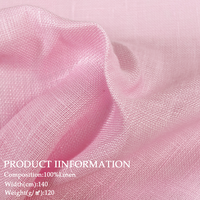 Tissu en lin 100% respirant, certifié OCS GRS GOTS, Oeko-Tex 100, lin européen naturel, écologique, tissé, 120 GSM, 54/55 pouces