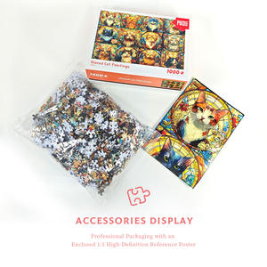 Puzzle en verre coloré pour adultes, 1000 pièces, jeu éducatif stimulant, coffret cadeau familial, Rompecabezas de haute qualité - Product Image 6