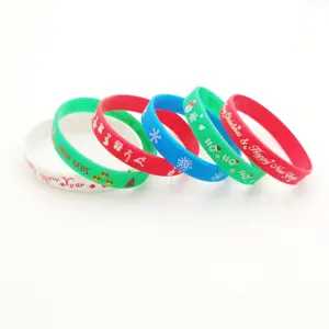 Gelang Karet Promosi Sangat Personal Natal Silicon Baller Wrist Band Logo Kustom Merayakan Gelang Silikon