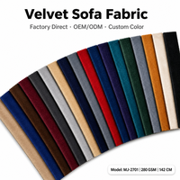 Tissu de canapé en velours hollandais 100% polyester, respirant, uni, teint, tricoté, matière textile brute pour canapé