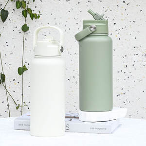 Botella de Agua Deportiva Personalizada OEM de 32 oz, con Tapa Antipolvo con Cierre, Operación con una Sola Mano, Frasco de Vacío de Acero Inoxidable - Product Image 1