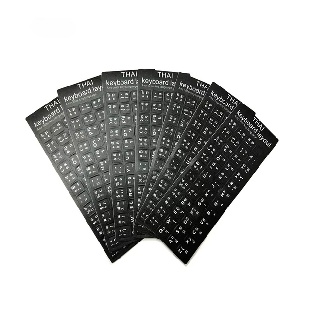 Transparent laptop protective sticker Thai/Germany/Korean/ Russian keyboard stickers For Desktop Computer