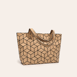 Nouveau <span class=keywords><strong>sac</strong></span> à main en peau de chêne méditerranéenne à motif losanges Portugal Lattice Lady, <span class=keywords><strong>sac</strong></span> messager à motif géométrique, <span class=keywords><strong>sac</strong></span> fourre-tout en liège naturel pour femme - Product Image 2
