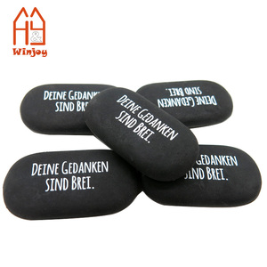 Großhandel/Custom Black TPR Oval Soft Eraser Gummi für Schul büro Kunst Zeichnung Personal isierte Logo Print Mini Seife Kiesel Form - Product Image 2