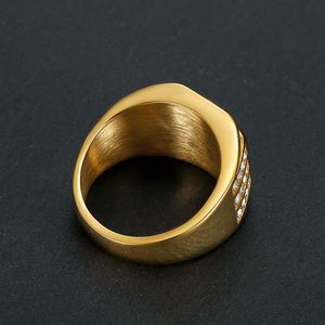 Bague pour homme Aigle des Philippines en or, argent et acier inoxydable, sertie de diamants, forme géométrique, bijou cadeau - Product Image 4