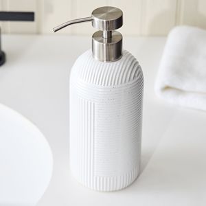 Ensemble d'accessoires de bain en céramique givrée de luxe moderne distributeur de porte-savon de la collection de poteries blanches pour toilettes - Product Image 6