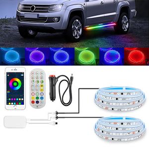 Ip67 papan dekorasi Led pintu mobil, Strip lampu Led Pedal kaki dekorasi peringatan lari pintu mobil Remote Control DIY fleksibel warna-warni tahan air - Product Image 1