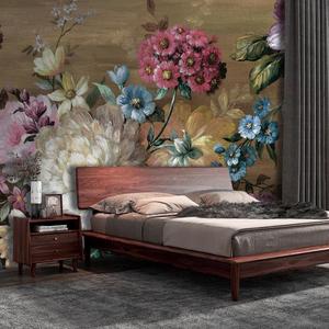 Carta da Parati Murale 3D in Materiale Naturale con Stampa Floreale di Lusso Personalizzata per Decorazione Domestica - Product Image 3