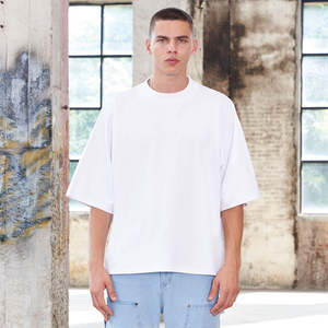 Hot Exquisite Design 100% Cotton Street Style Grueso Recortado O Cuello Manga corta Boxy Oversize Camisetas para hombres - Product Image 2