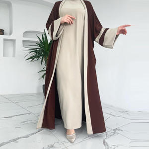 2024 personalizado al por mayor de Oriente Medio Dubai modesto islámico musulmán cárdigan de dos piezas musulmán Abaya vestidos - Product Image 3