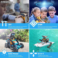 12 En 1 DIY ensamblar juguete educativo de vehículo de deformación de robot alimentado por energía solar para niños