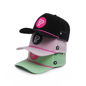 Leistungsstarke Wasserdichte ROTE Perforierte Bestickte GUMMI-PATCH Lasergeschnittene Loch-Baseballkappe für Herren - Product Image 4