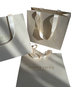 Custom Logo Hot <b>Stamped</b> Specialty Paper Gift Bag for Clothing Cosmetics Perfume Promotion Factory Price with <b>Hand</b> Length Handle - Product Image 2