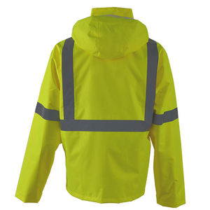 แจ็กเก็ตกันฝนผ้าโพลีเอสเตอร์กันน้ำมองเห็นได้ชัดเจนปรับแต่งโลโก้ได้ - Product Image 2