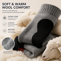 Chaussettes OEM personnalisées en laine mérinos de haute qualité pour femmes et hommes, jetables, rembourrées, super chaudes, pour la randonnée et le sport, avec logo sous le pied