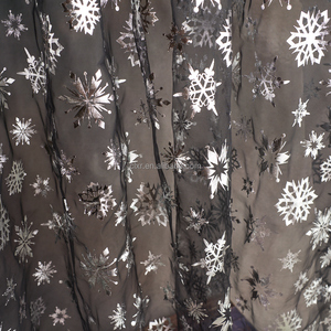 Bán buôn vải tuyn tái chế long lanh lá in bông tuyết vải tuyn vải giáng sinh long lanh vải tuyn - Product Image 4