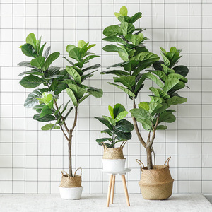 Faux Ficus Lyrata Plant 120cm artificiale Fiddle Leaf Fig Tree in Pot per la decorazione dell'home Office - Product Image 1