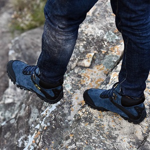 Men's Cotton Shoes with Thick Hiking Shoes Tourism High <b>Top</b> Outdoor Sports Non-slip Wear-resistant Leisure Walking Style Shoes - Product Image 5