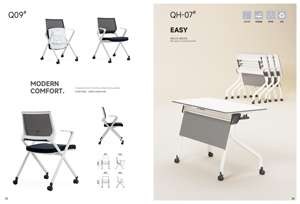 Chaise de formation empilable et pliable au design moderne, avec accoudoirs en ABS, dossier en maille et quatre pieds, idéale pour les bureaux et les salles d'attente – Offre spéciale - Product Image 3