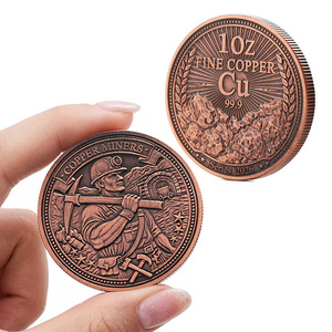 Monedas Personalizadas con Relieve 3D de Alta Definición, Bañadas en Cobre Antiguo, Coleccionables para Mineros, Moneda de Cobre Puro 99.9% de <span class=keywords><strong>1</strong></span> Onza para Regalo o Souvenir - Product Image 1