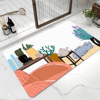 Superabsorbierender, schnell trocknender Diatomeenerde-Bodenbelag, rutschfester Teppich, Badezimmer-Spielmatte, Türmatte, Diatomeenerde-Badematte