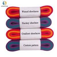 Lacets de chaussures personnalisés en cire dégradée arc-en-ciel, lacets imperméables fantaisie pour chaussures de hockey et chaussures décontractées