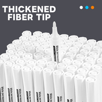Marqueurs permanents blancs en gros, pointe en fibre épaisse de 5 mm, encre à base d'huile résistante à l'eau, usage multi-usage pour l'école et le bureau