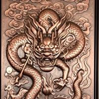 Panneau mural en bronze avec relief de dragon chinois, sculpture murale ondulée, taille et couleur personnalisées pour l'entrée, la villa, le salon, décoration