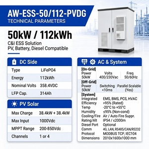 50kW 112kWh All-in-one Commercial <b>Energy</b> <b>Storage</b> <b>System</b> Air Cooling IP54 PV Hybrid Microgrid - Product Image 5