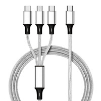 Câble USB 3-en-1 en nylon tressé Chargement rapide 6A 1m de longueur Cordon de données micro USB multifonction Type C pour téléphones mobiles Chargeur USB C