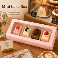 Emballage en papier avec logo personnalisé, impression couleur, emballage alimentaire de qualité supérieure, mini boîte à gâteau avec fenêtre