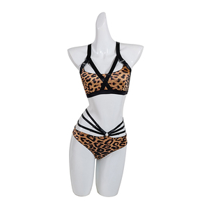 Vente chaude Satin <span class=keywords><strong>Tissu</strong></span> Dames Sexy Soutien-Gorge Top Workout Fitness Vêtements Plus La Taille Léopard Cosplay Taille Basse Pantalon <span class=keywords><strong>Pole</strong></span> <span class=keywords><strong>Dance</strong></span> Wear - Product Image 1