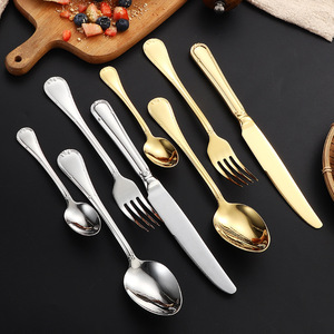 Cuchillo, tenedor y cuchara de acero inoxidable 304: cuchara para postre con forma de corazón de melocotón, cuchara para comida, juego de tenedores para carne, cubiertos occidentales para hotel - Product Image 2
